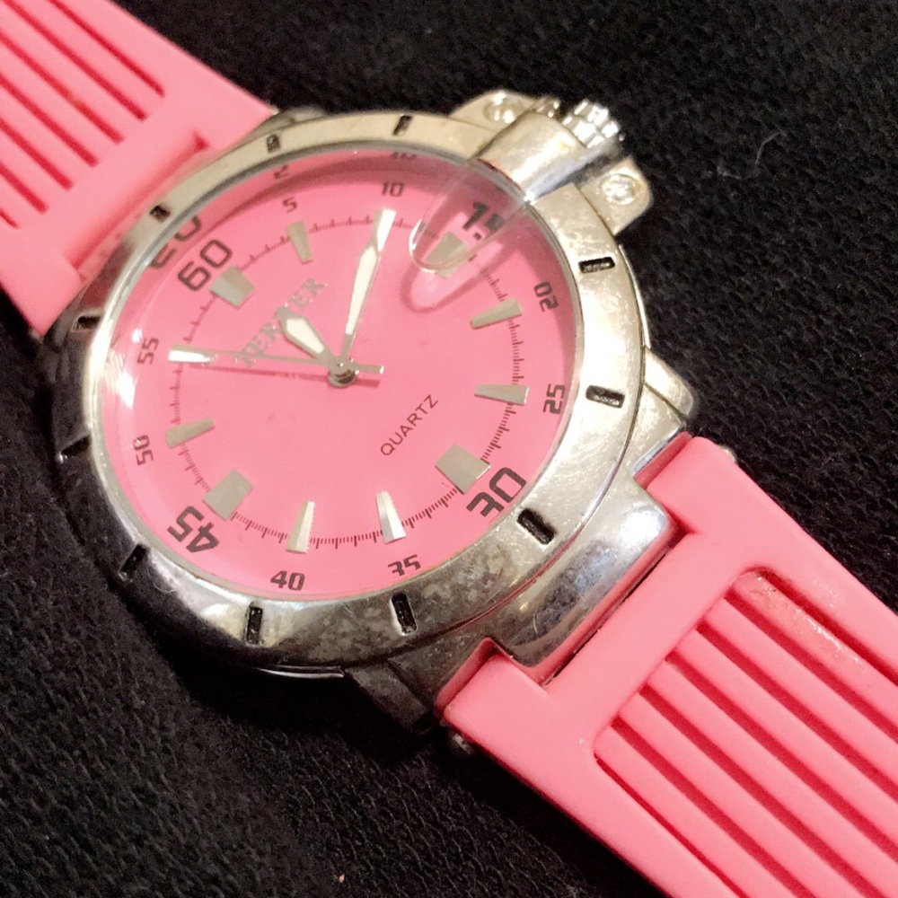 Quartz Pink and Silver Watch